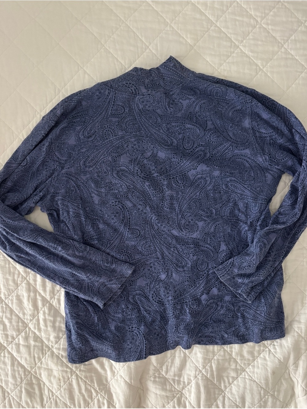 Karen Scott Lavender Paisley Crew Neck Top